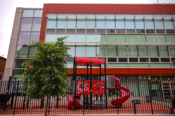 The exterior of a NYC school